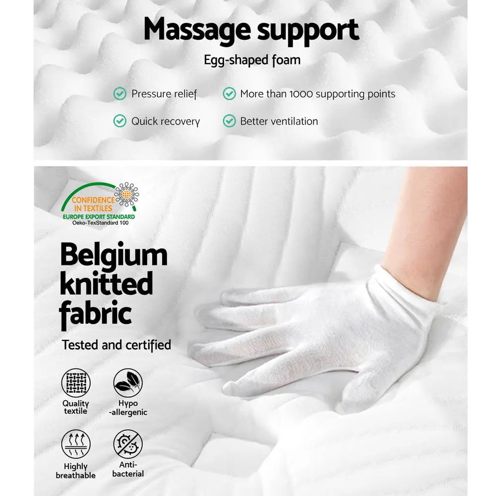Giselle Bedding 34cm Mattress Cool Gel Memory Foam 7 Zone Queen - Furniture > Mattresses