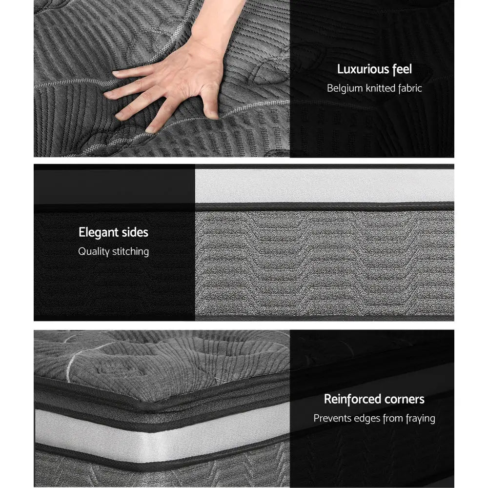 Giselle Bedding 34cm Mattress Double Layer Pocket Spring Queen - Furniture > Mattresses