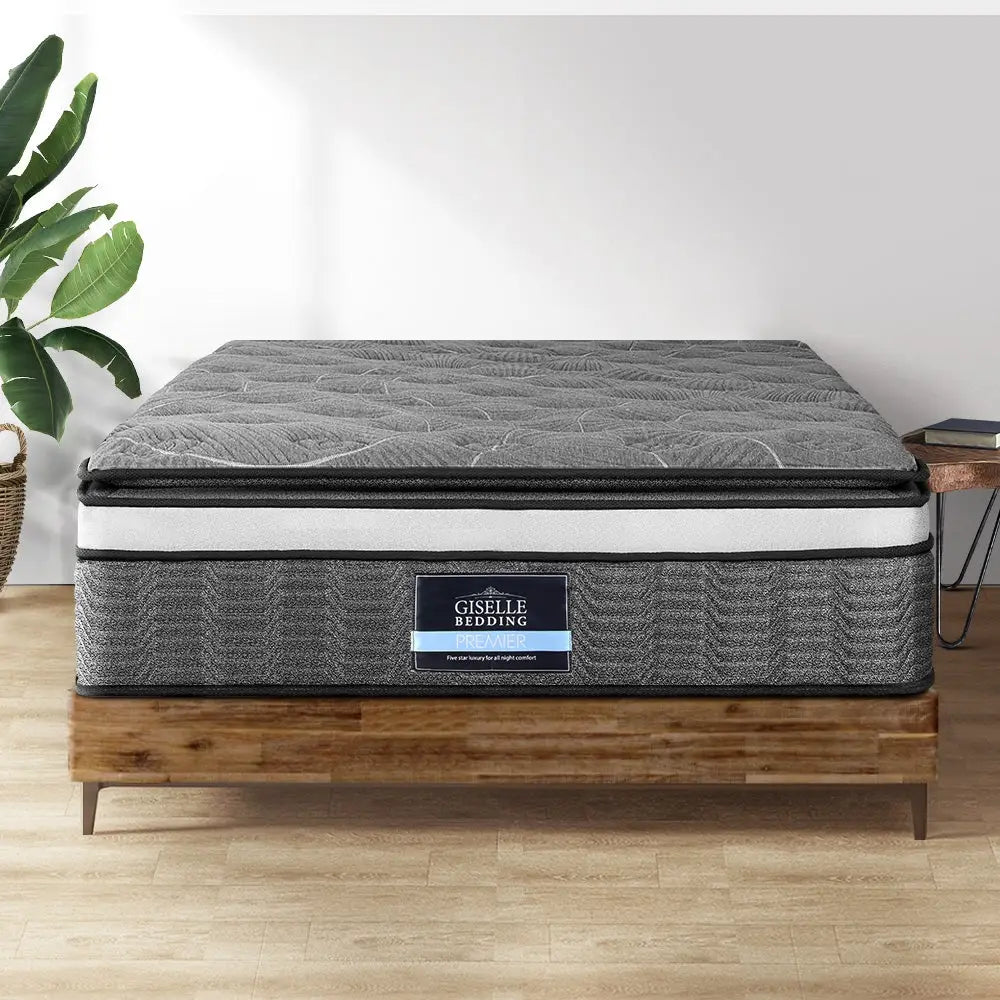 Giselle Bedding 34cm Mattress Double Layer Pocket Spring Queen - Furniture > Mattresses