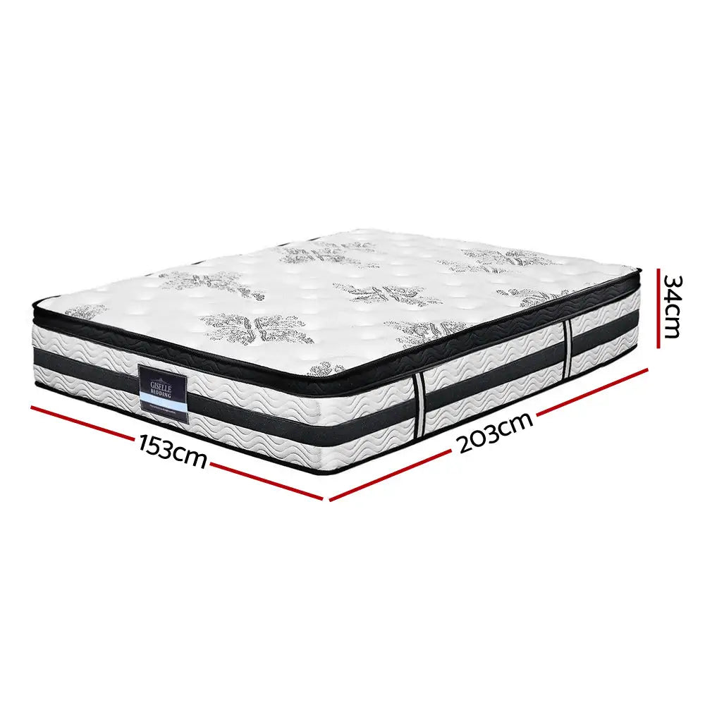 Giselle Bedding 34cm Mattress Euro Top Pocket Spring Queen - Furniture > Mattresses