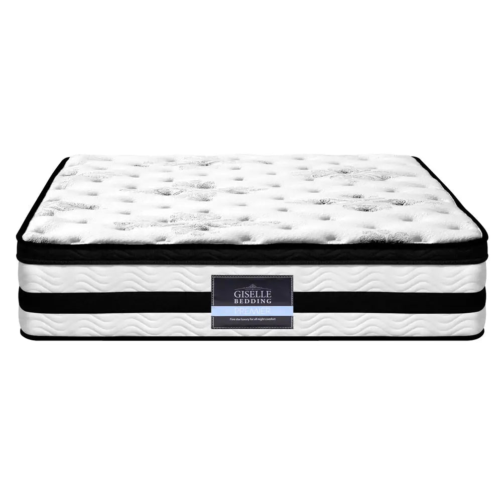 Giselle Bedding 34cm Mattress Euro Top Pocket Spring Queen - Furniture > Mattresses