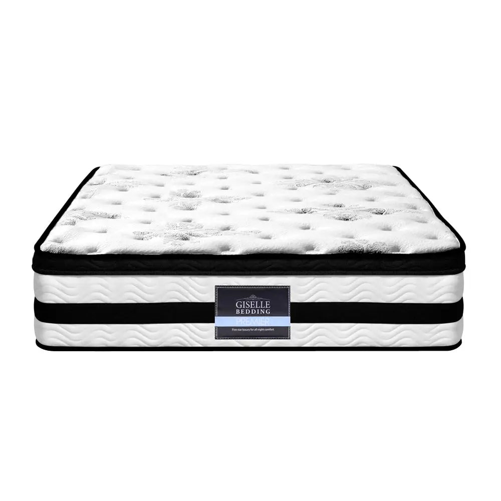 Giselle Bedding 34cm Mattress Euro Top Pocket Spring Single - Furniture > Mattresses