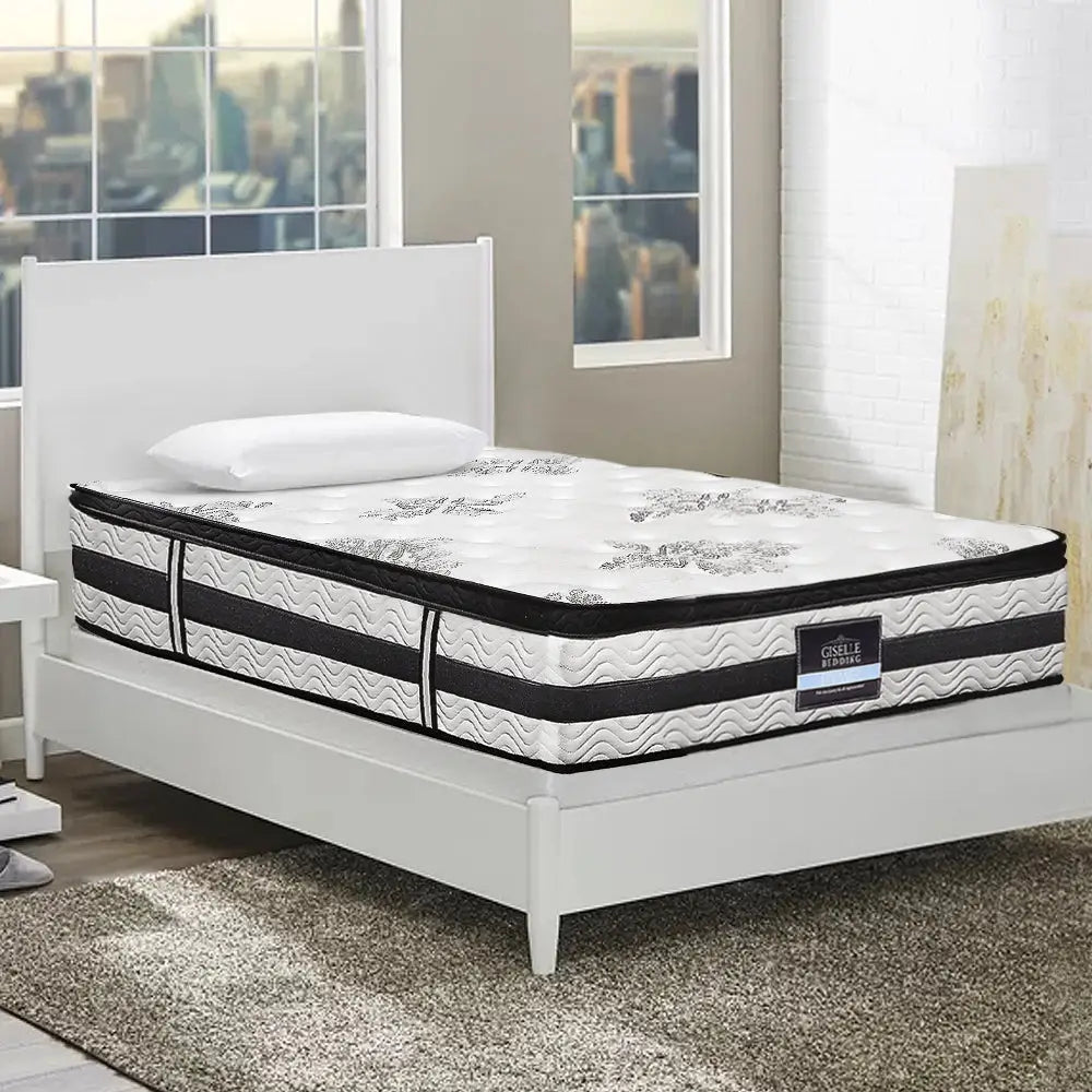 Giselle Bedding 34cm Mattress Euro Top Pocket Spring Single - Furniture > Mattresses