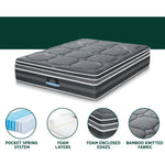 Giselle Bedding 35cm Mattress Bamboo Cover Double - Furniture > Mattresses > Double Mattress