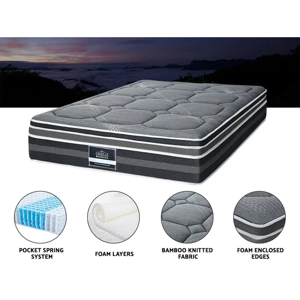 Giselle Bedding 35cm Mattress Bamboo Cover Queen - Furniture > Mattresses