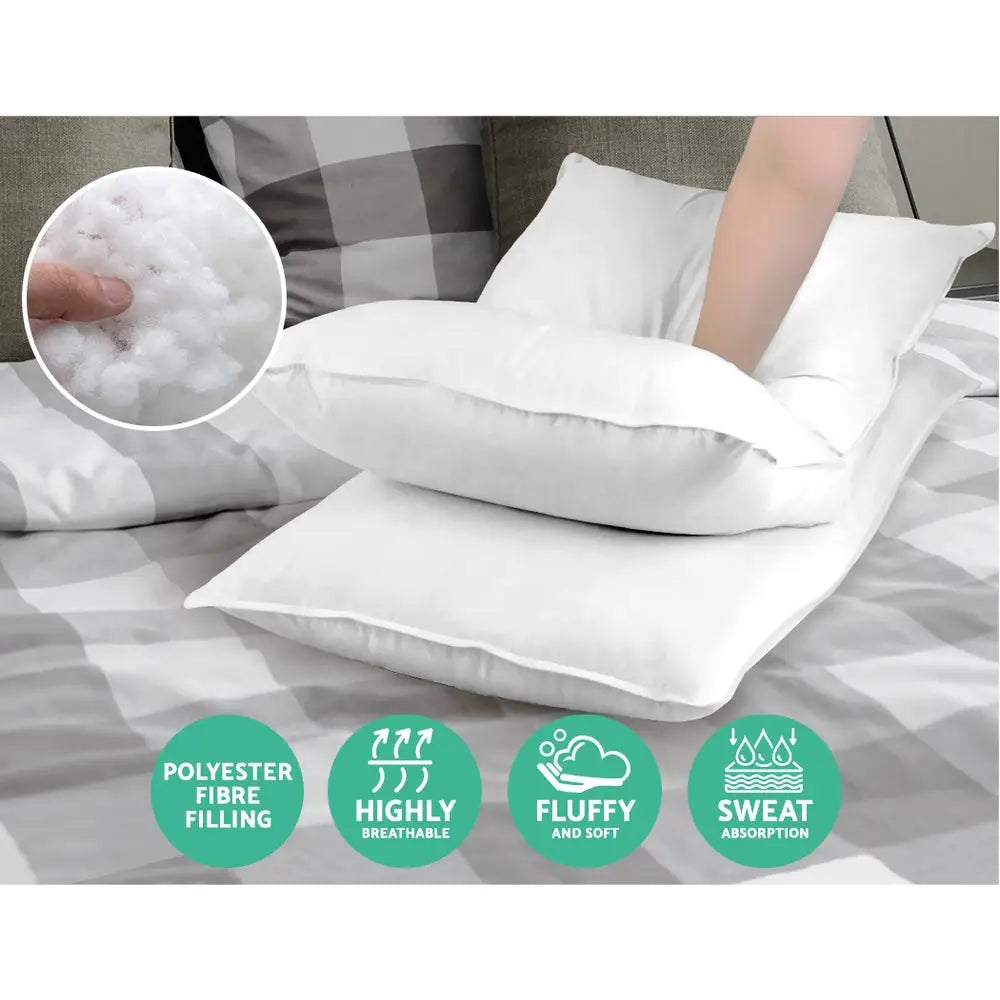 Giselle Bedding 4 Pack Bed Pillow Family Hotel 48X73CM - Home & Garden > Bedding