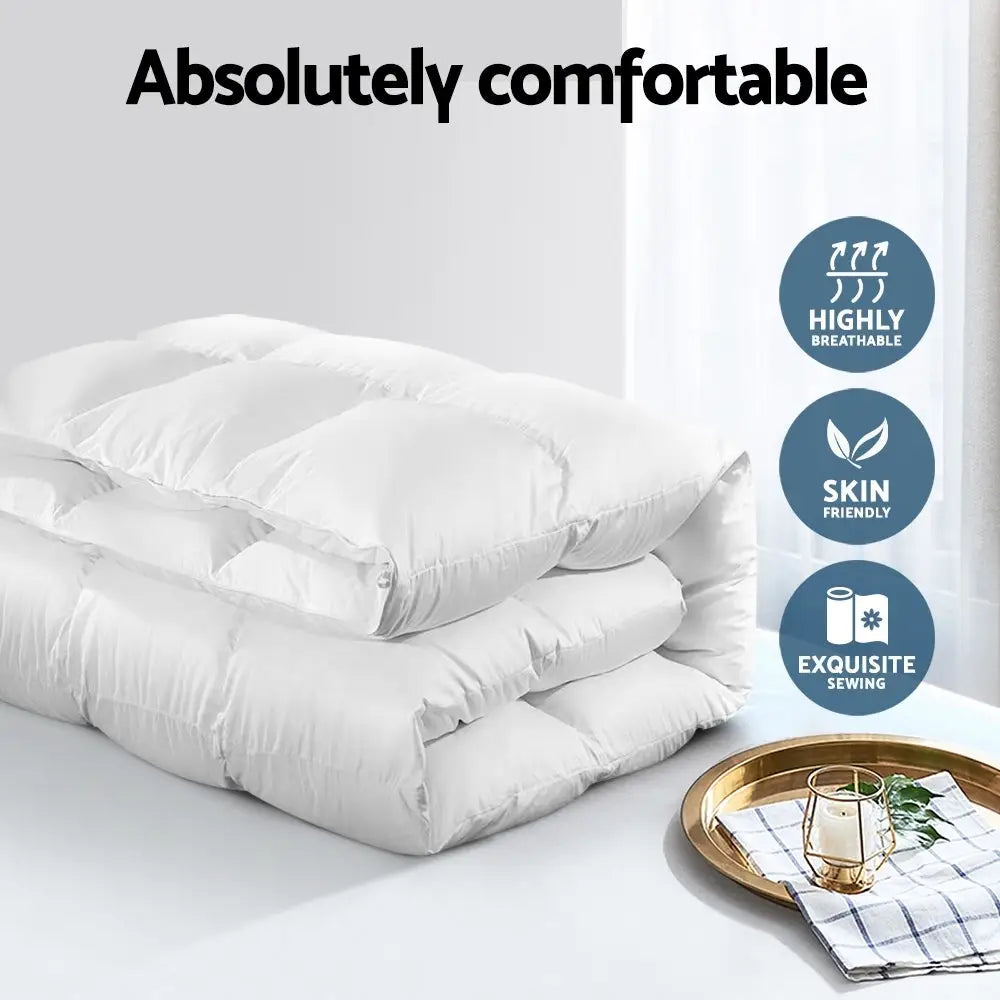 Giselle Bedding 700GSM Duck Down Feather Quilt Super King - Home & Garden > Bedding