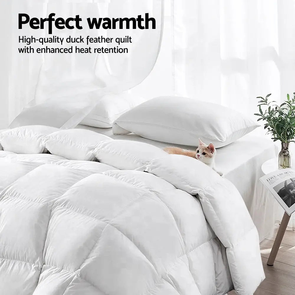 Giselle Bedding 700GSM Duck Down Feather Quilt Super King - Home & Garden > Bedding