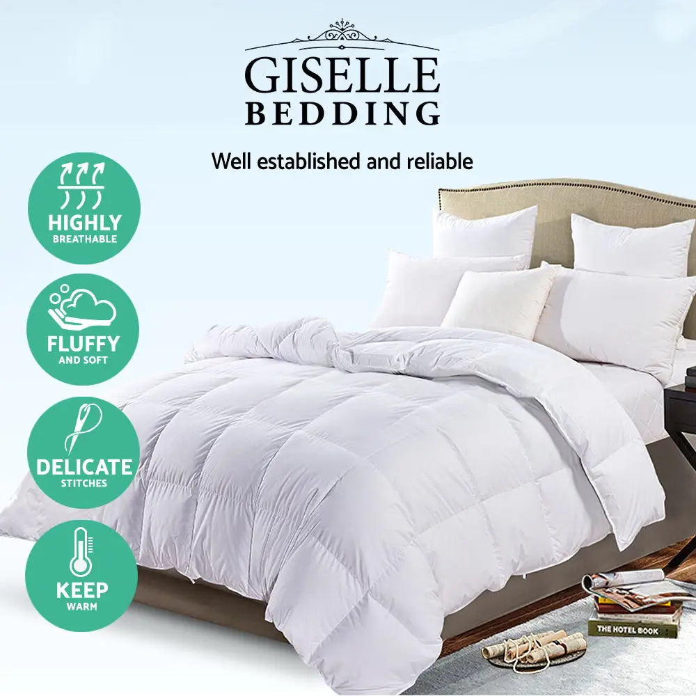 Giselle Bedding 700GSM Goose Down Feather Quilt Single - Home & Garden > Bedding