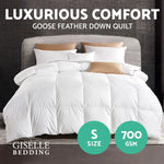 Giselle Bedding 700GSM Goose Down Feather Quilt Single - Home & Garden > Bedding