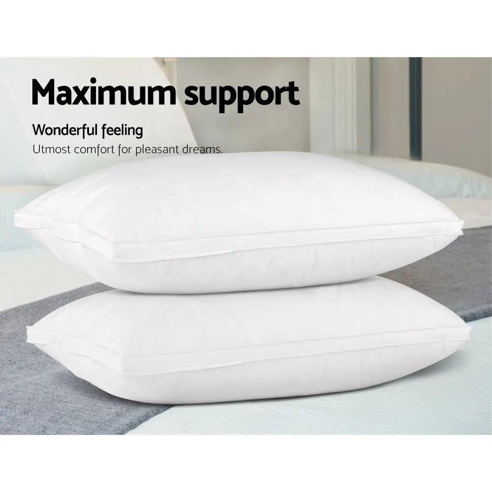Giselle Bedding Duck Feather Down Pillow Luxury Twin Pack - Home & Garden > Bedding