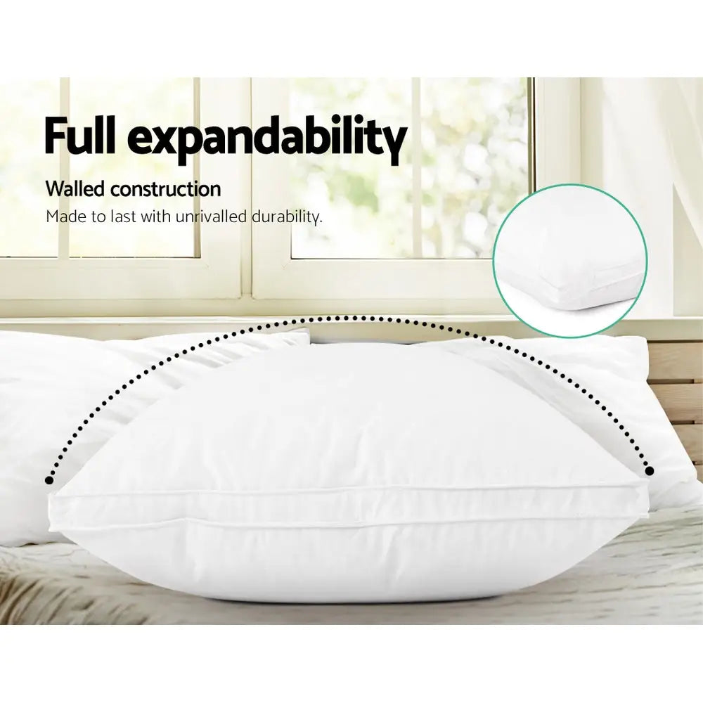 Giselle Bedding Duck Feather Down Pillow Luxury Twin Pack - Home & Garden > Bedding