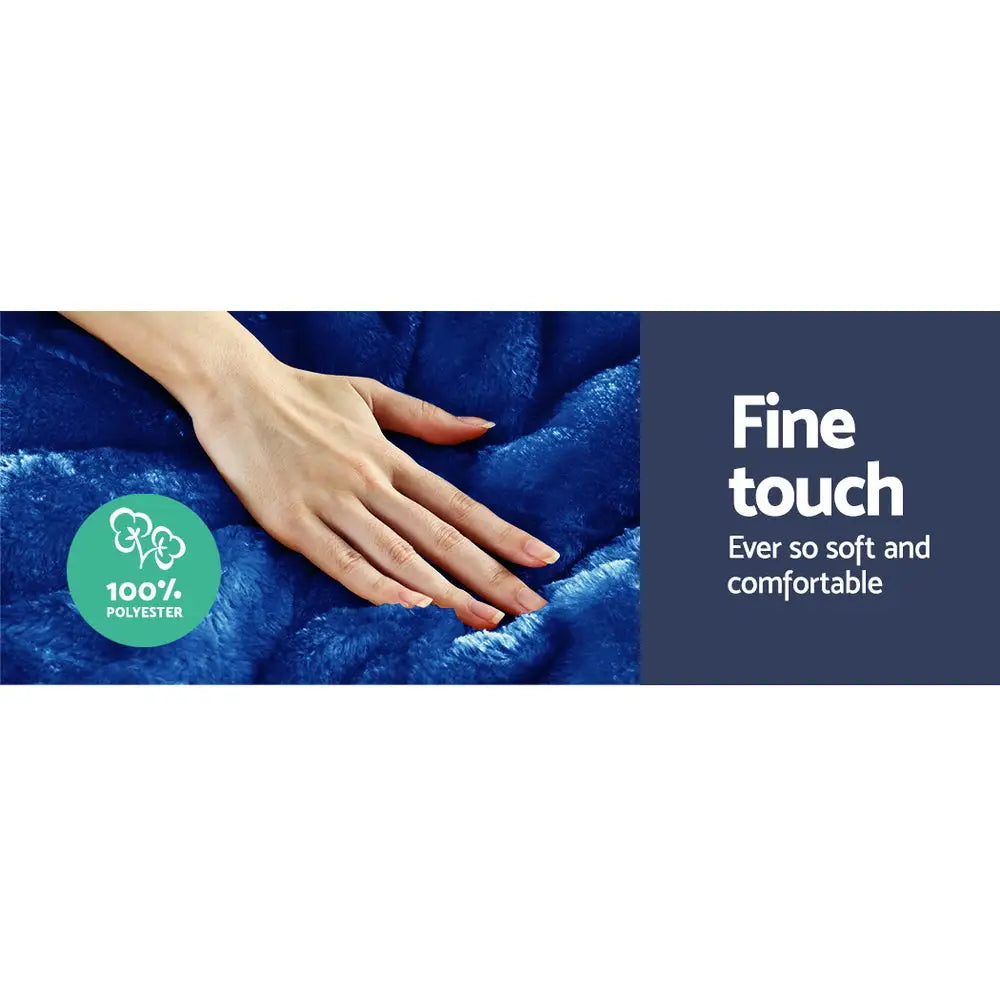 Giselle Bedding Faux Mink Quilt Blue Super King - Home & Garden > Bedding