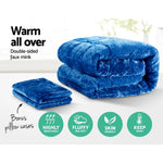 Giselle Bedding Faux Mink Quilt Blue Super King - Home & Garden > Bedding