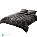 Giselle Bedding Faux Mink Quilt Charcoal Single King - Home & Garden > Bedding