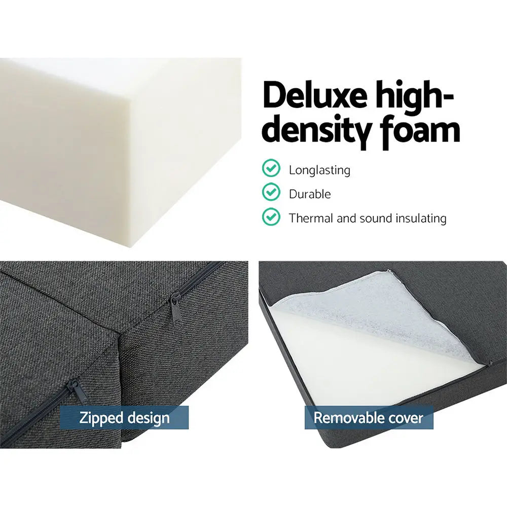 Giselle Bedding Foldable Mattress Folding Foam Bed Floor Mat Grey - Furniture > Mattresses