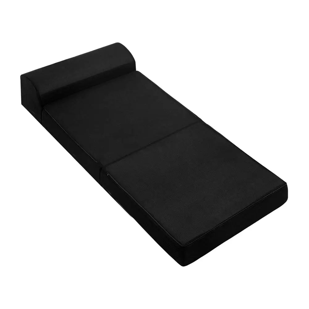 Giselle Bedding Foldable Mattress Folding Foam Bed Mat Black - Furniture > Mattresses