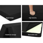 Giselle Bedding Foldable Mattress Folding Foam Bed Mat Double Black - Furniture > Mattresses