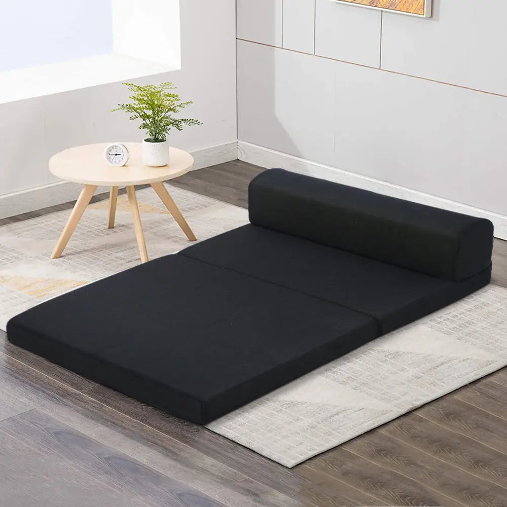 Giselle Bedding Foldable Mattress Folding Foam Bed Mat Double Black - Furniture > Mattresses