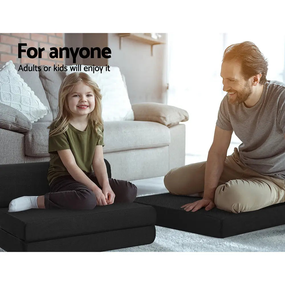 Giselle Bedding Foldable Mattress Folding Foam Bed Mat Double Black - Furniture > Mattresses