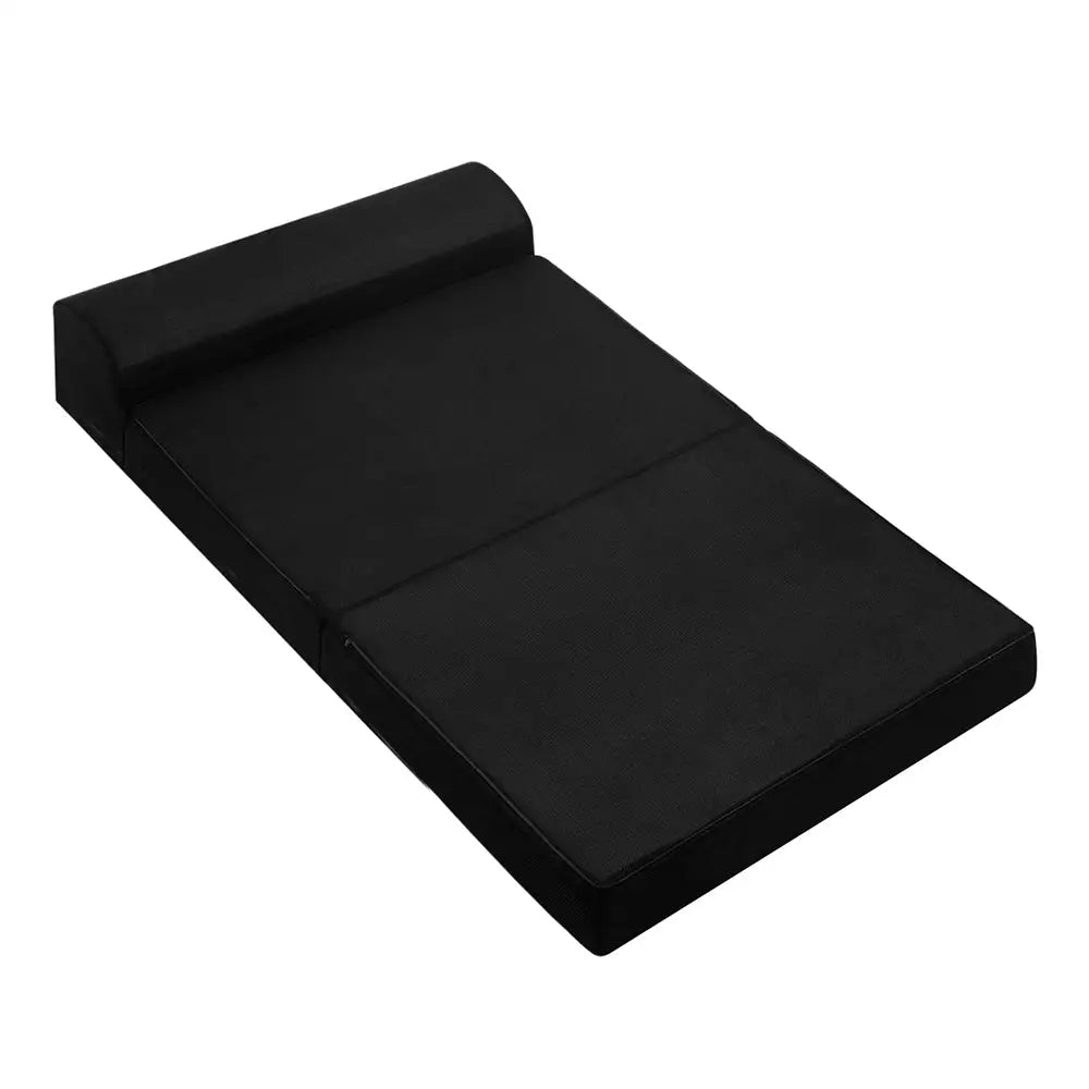 Giselle Bedding Foldable Mattress Folding Foam Bed Mat Double Black - Furniture > Mattresses