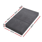 Giselle Bedding Foldable Mattress Folding Foam Bed Mat Double Grey - Furniture > Mattresses