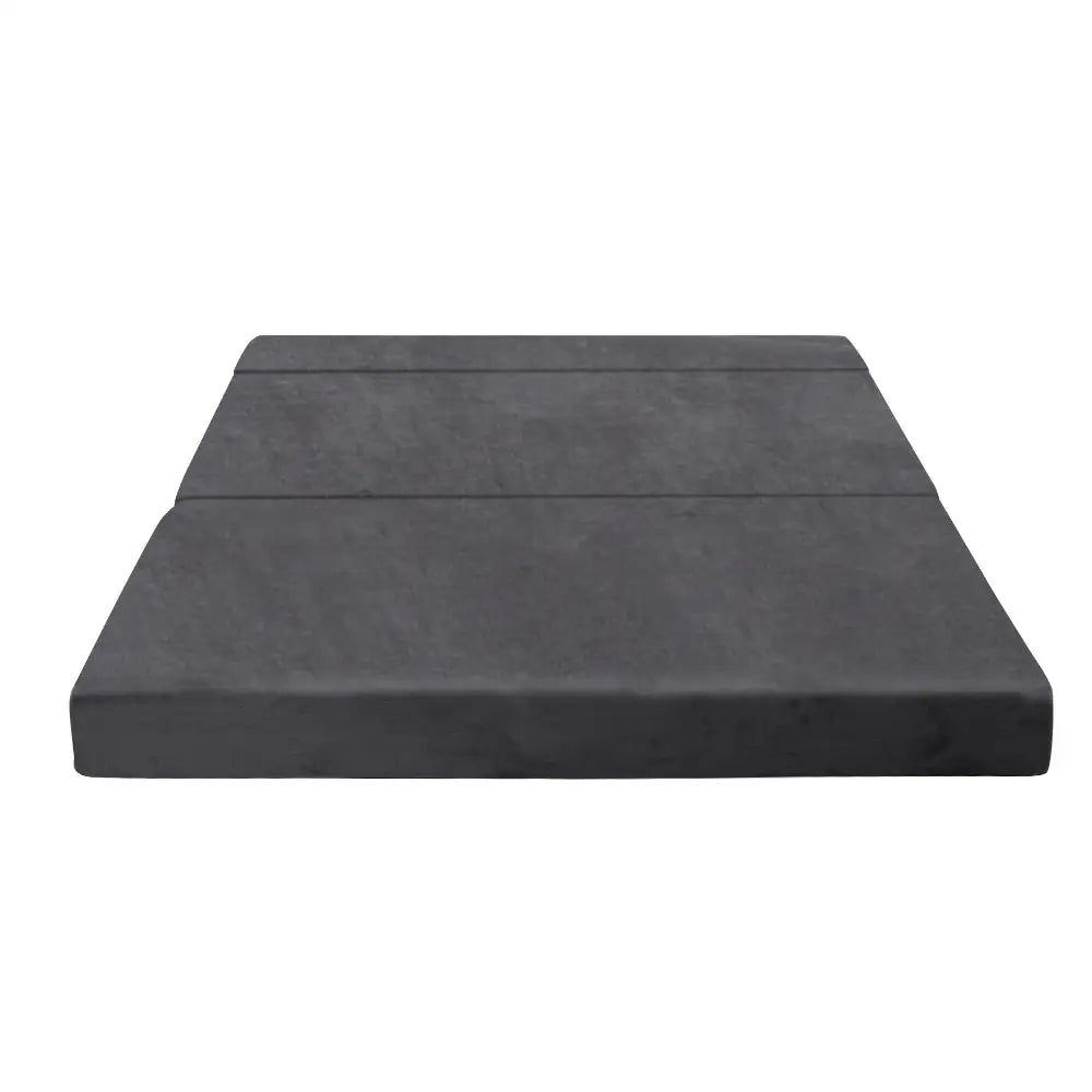 Giselle Bedding Foldable Mattress Folding Foam Bed Mat Double Grey - Furniture > Mattresses