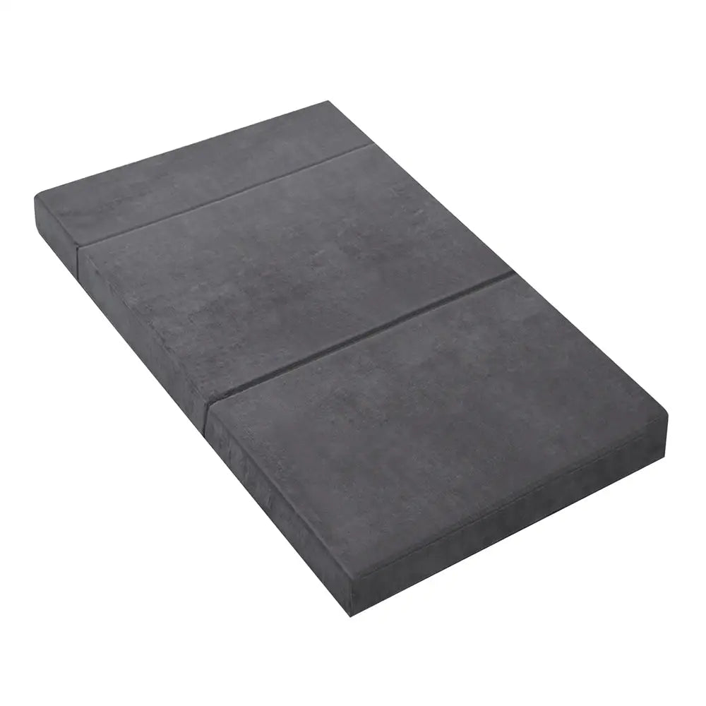 Giselle Bedding Foldable Mattress Folding Foam Bed Mat Double Grey - Furniture > Mattresses