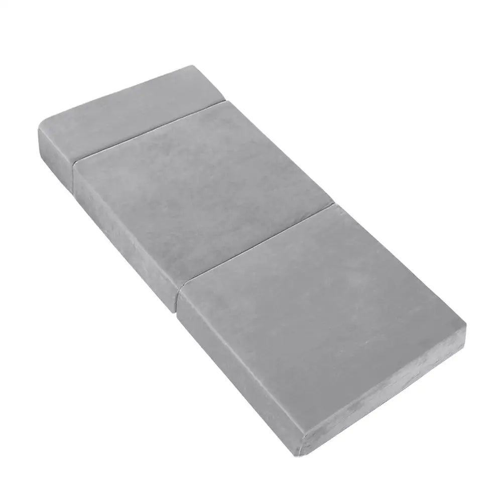 Giselle Bedding Foldable Mattress Folding Foam Bed Mat Light Grey - Furniture > Mattresses