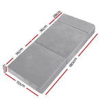 Giselle Bedding Foldable Mattress Folding Foam Bed Mat Light Grey - Furniture > Mattresses