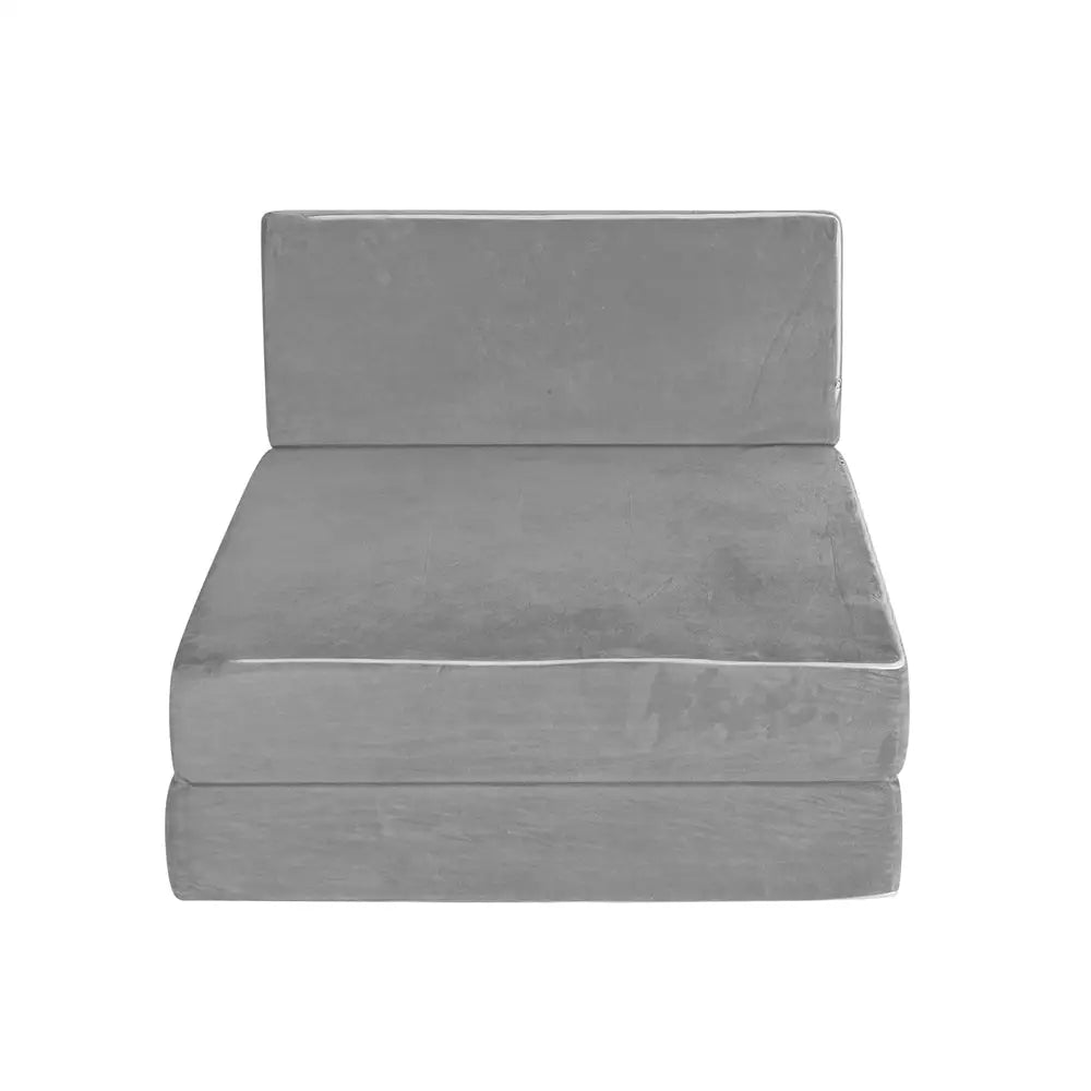 Giselle Bedding Foldable Mattress Folding Foam Bed Mat Light Grey - Furniture > Mattresses