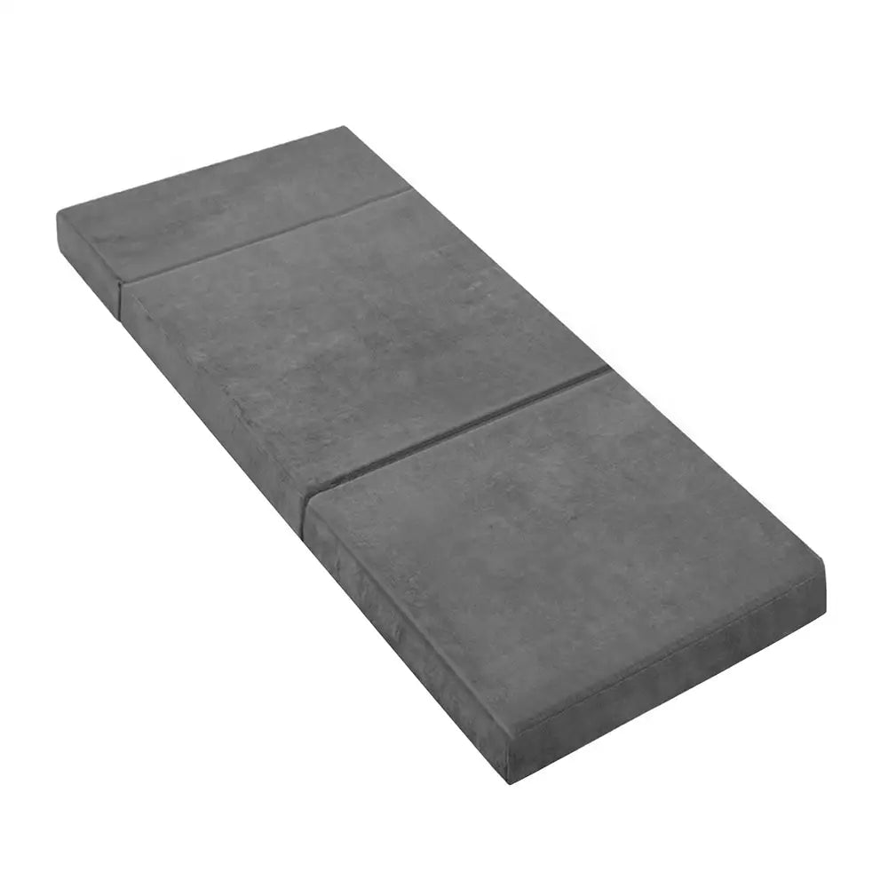 Giselle Bedding Foldable Mattress Folding Foam Bed Mat Single Grey - Furniture > Mattresses
