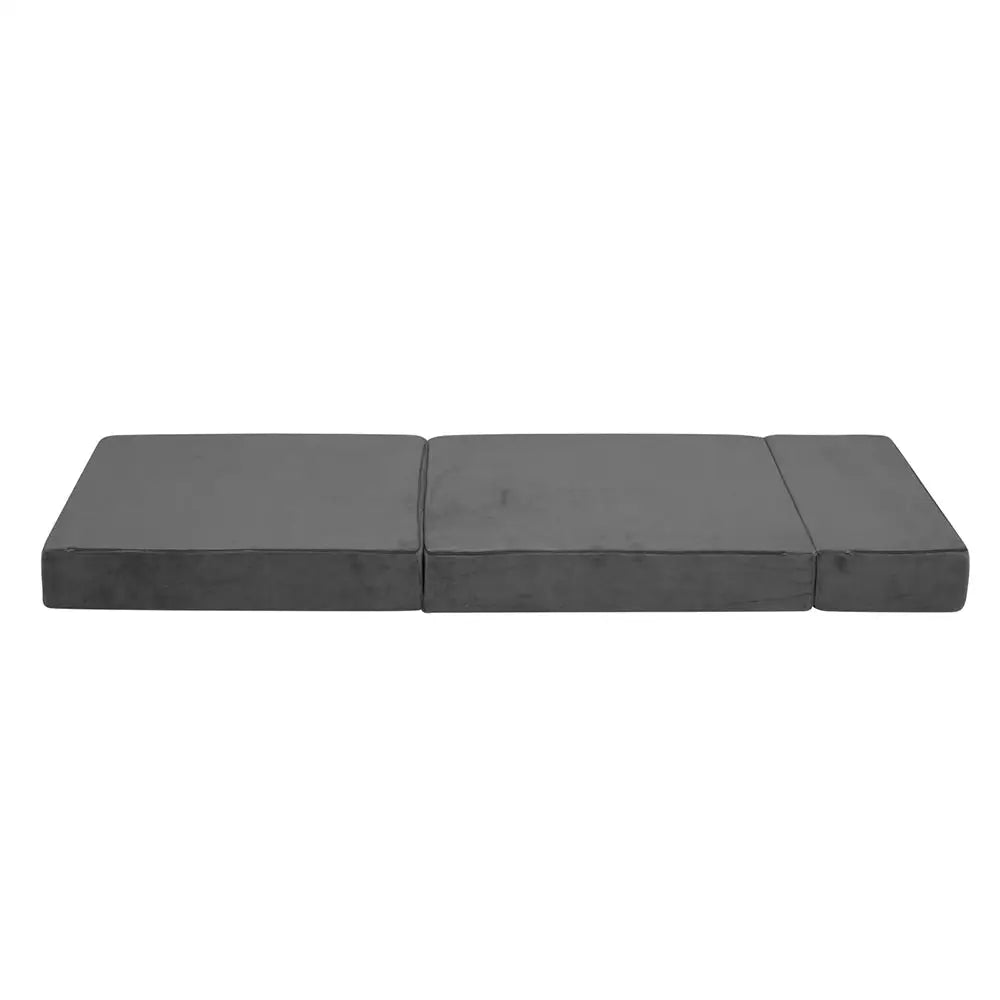 Giselle Bedding Foldable Mattress Folding Foam Bed Mat Single Grey - Furniture > Mattresses