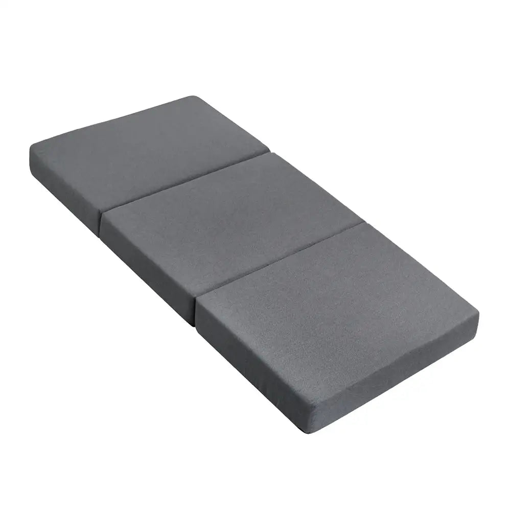 Giselle Bedding Foldable Mattress Folding Foam Bed Single Grey - Furniture > Mattresses