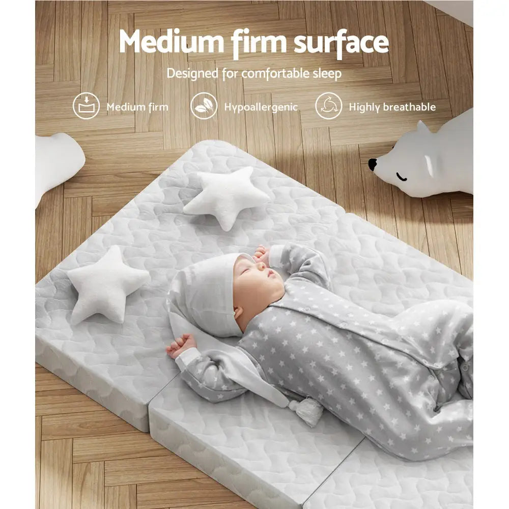 Giselle Bedding Foldable Mattress Folding Foam Cot Bed White - Furniture > Mattresses