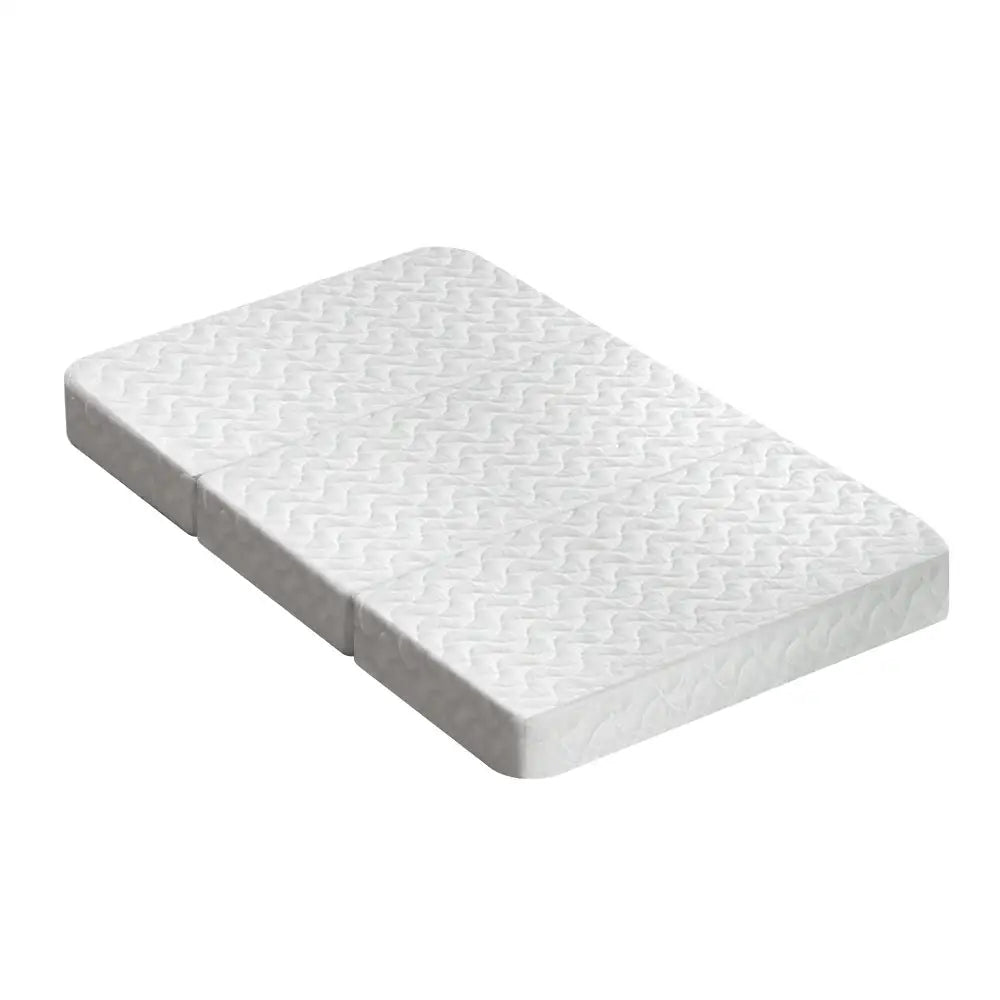 Giselle Bedding Foldable Mattress Folding Foam Cot Bed White - Furniture > Mattresses