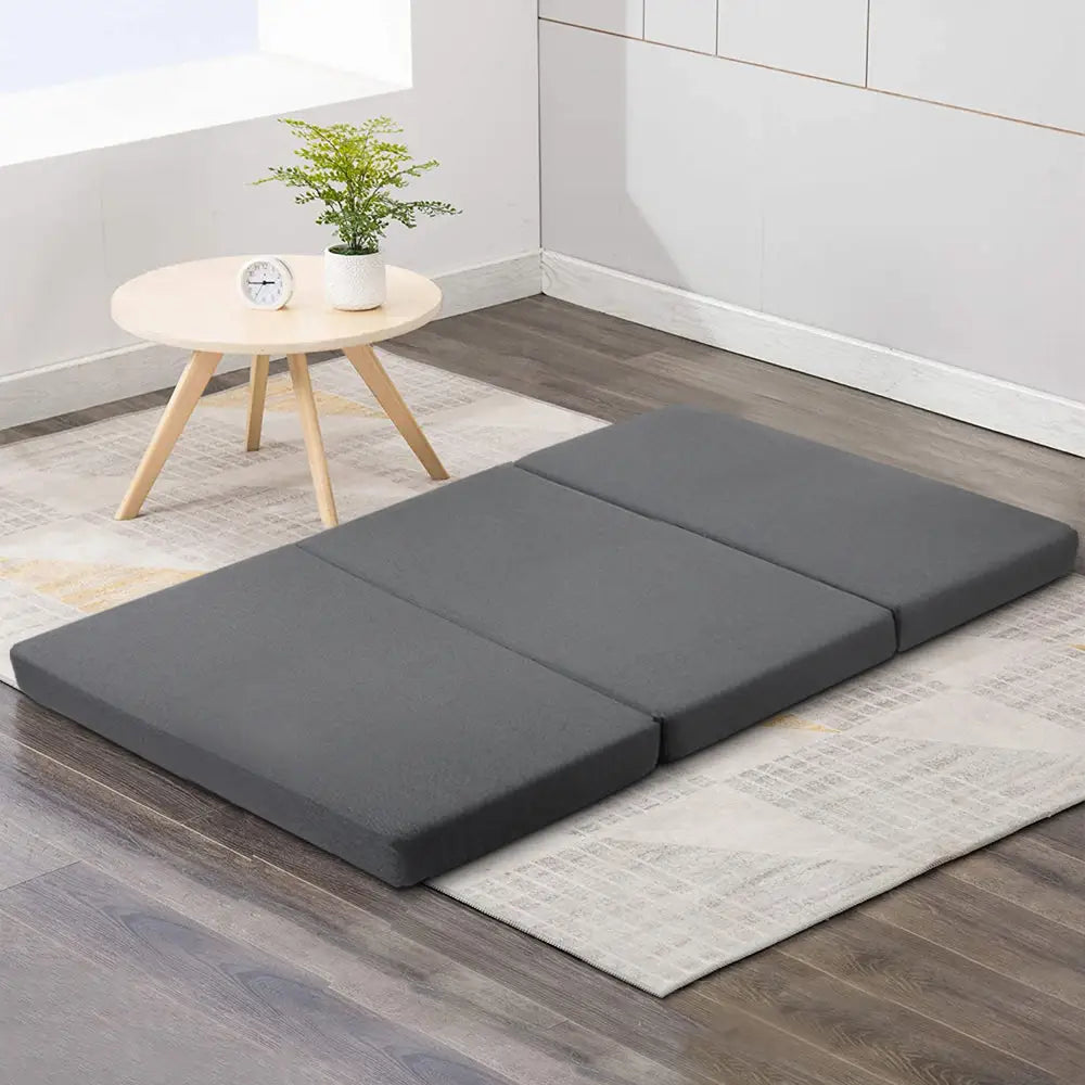 Giselle Bedding Foldable Mattress Folding Foam Double Grey - Furniture > Mattresses