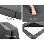 Giselle Bedding Foldable Mattress Folding Foam Double Grey - Furniture > Mattresses
