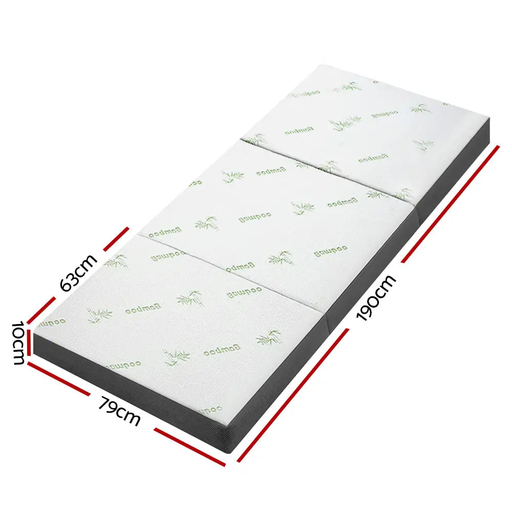 Giselle Bedding Foldable Mattress Folding Foam Single Bamboo - Furniture > Mattresses