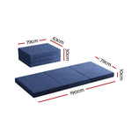 Giselle Bedding Foldable Mattress Folding Foam Single Blue - Furniture > Mattresses