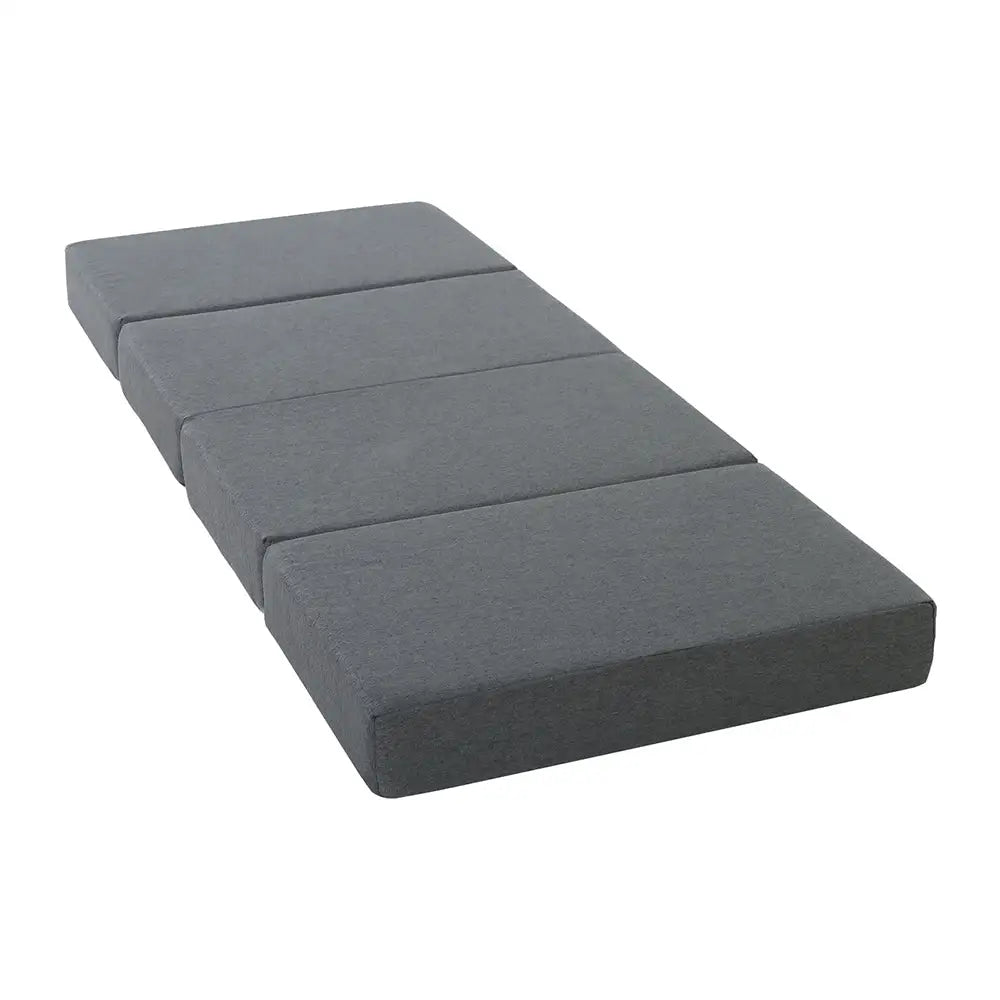 Giselle Bedding Foldable Mattress Folding Foam Single Grey - Furniture > Mattresses
