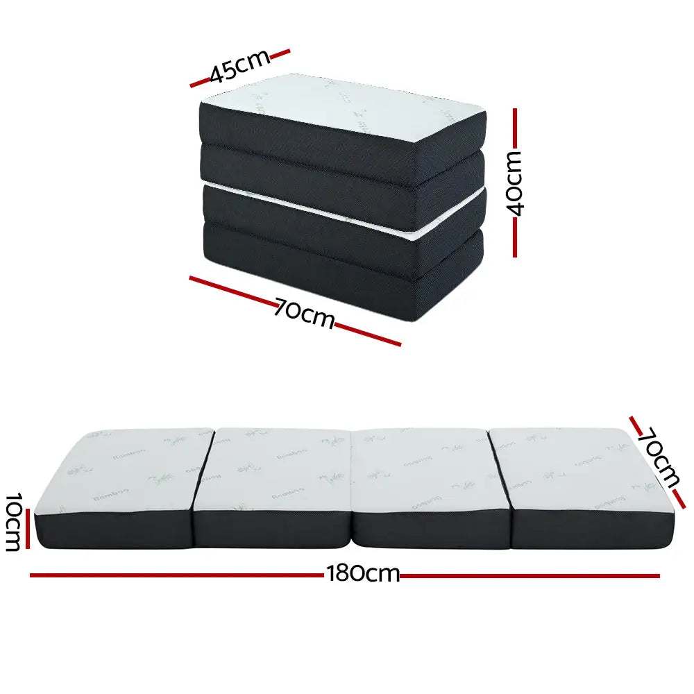 Giselle Bedding Foldable Mattress Folding Foam Sofa Bed Mat Bamboo - Furniture > Mattresses