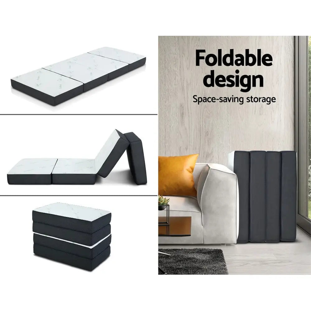 Giselle Bedding Foldable Mattress Folding Foam Sofa Bed Mat Bamboo - Furniture > Mattresses