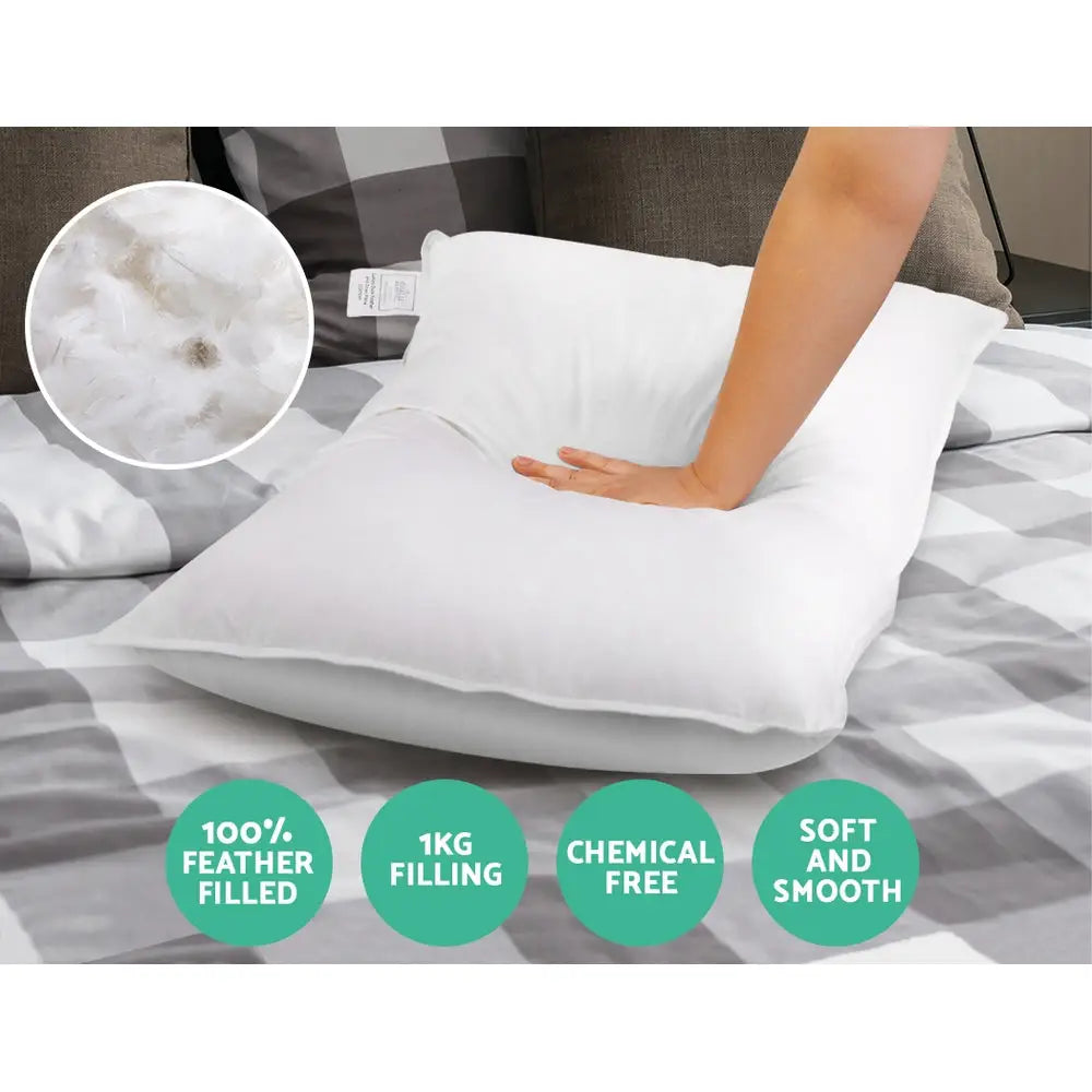 Giselle Bedding Goose Feather Down Pillow Twin Pack - Home & Garden > Bedding