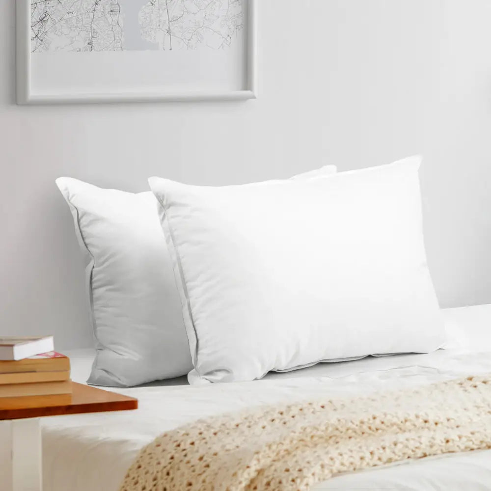 Giselle Bedding Goose Feather Down Pillow Twin Pack - Home & Garden > Bedding