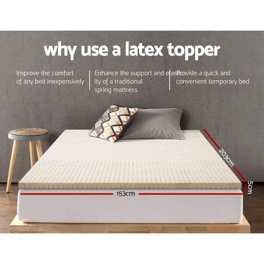Giselle Bedding Latex Mattress Topper 5cm Queen - Home & Garden > Bedding