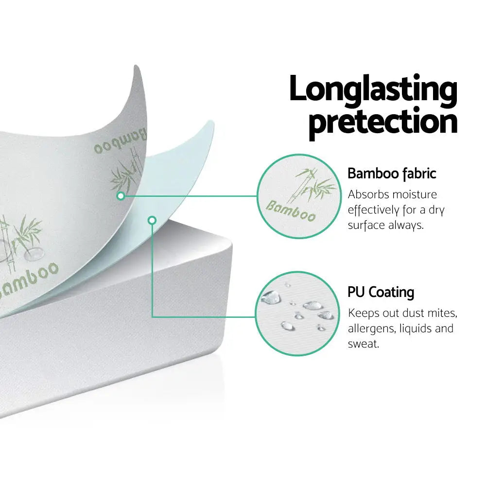 Giselle Bedding Mattress Protector Bamboo Double - Furniture > Mattresses