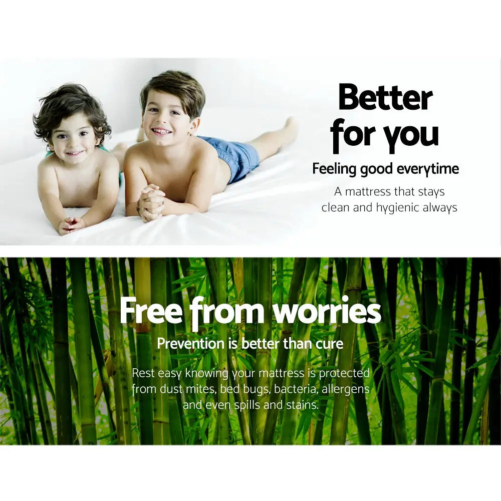 Giselle Bedding Mattress Protector Bamboo Single - Furniture > Mattresses