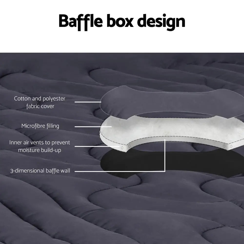 Giselle Bedding Mattress Topper Pillowtop 3-Zone Double - Furniture > Mattresses > Mattress Toppers