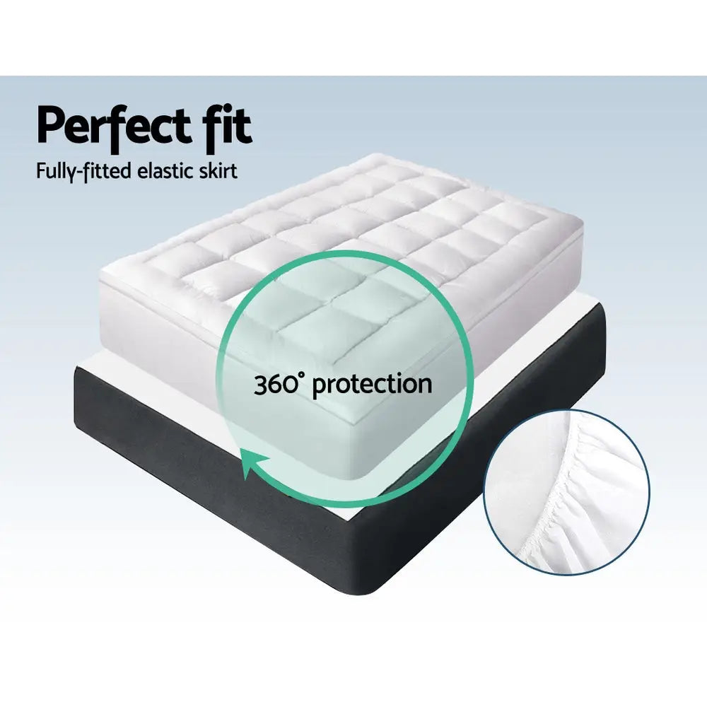 Giselle Bedding Mattress Topper Pillowtop Bamboo King Single - Home & Garden > Bedding